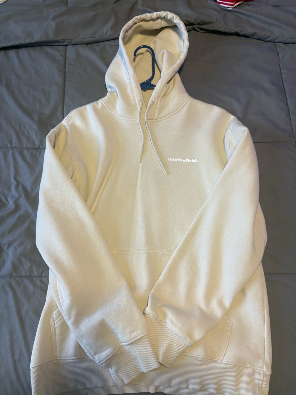 Brand new into the field Beige Men’s Pullover Hoodie